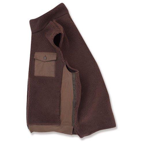 2021新作秋冬 Edit clothing Hard seep boa vest(ハードシープボアベスト/ブラウン) 5cm　