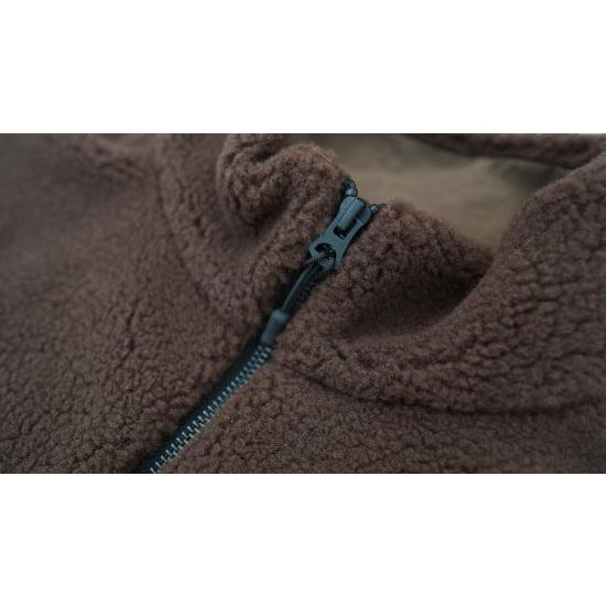 2021新作秋冬 Edit clothing Hard seep boa vest(ハードシープボアベスト/ブラウン) 5cm　