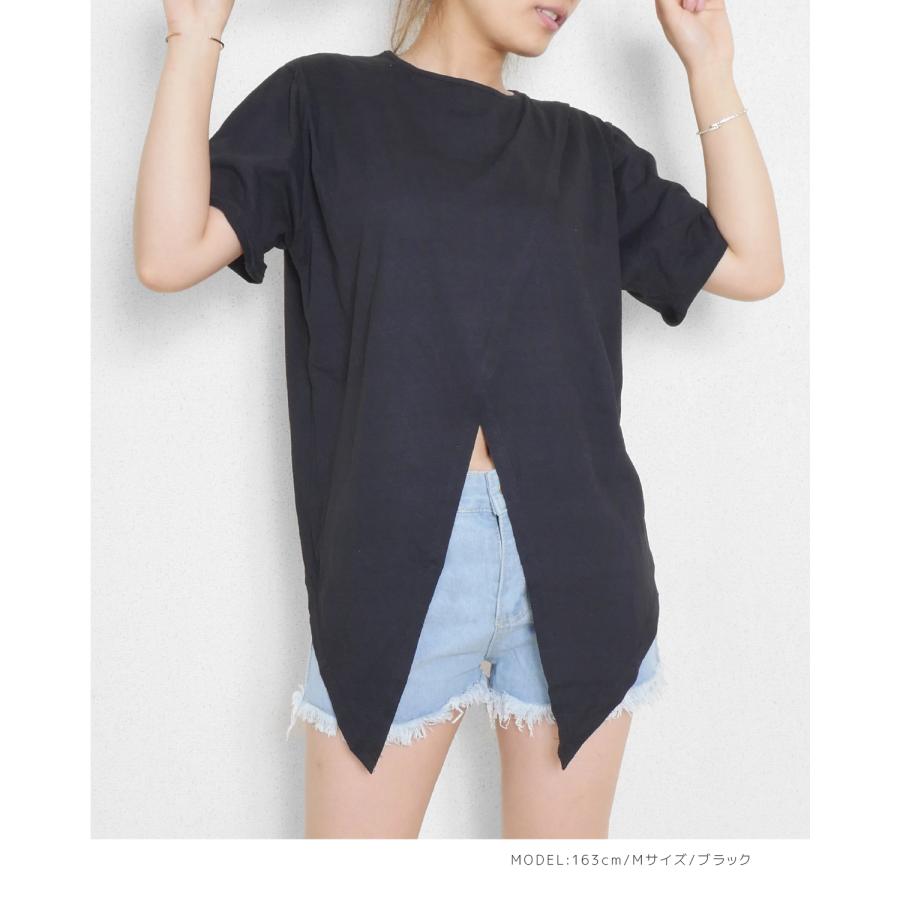 スリット アシンメトリー Tシャツ レディース トップス プル