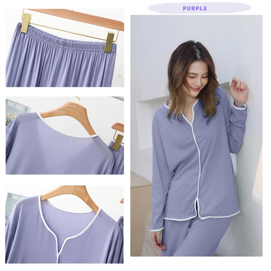 パジャマ レディース 長袖 春 部屋着 セットアップ 上下セット 女性 ルームウエア 寝間着 ナイトウエア リラックスウェア セット 可愛い | ブランド登録なし | 09