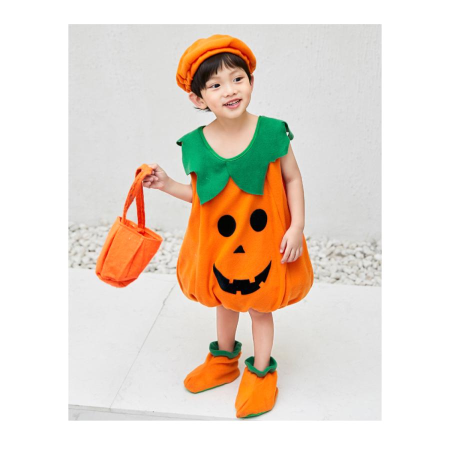 ハロウィン かぼちゃ コスプレ キッズ 衣装 子供 仮装 パンプキン こども 男の子 女の子 パーティー イベント 80 90 100 110 120 130 | ブランド登録なし | 06