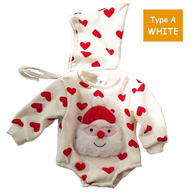 クリスマス 子供 赤ちゃん ベビー 子供服 服 ロンパース 衣装 プレゼント サンタ 赤 白 コスプレ 仮装 帽子 フード サンタロンパース | ブランド登録なし | 02