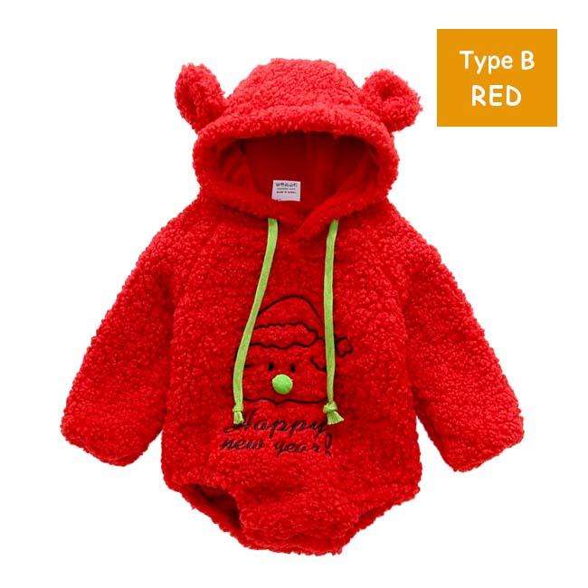 クリスマス 子供 赤ちゃん ベビー 子供服 服 ロンパース 衣装 プレゼント サンタ 赤 白 コスプレ 仮装 帽子 フード サンタロンパース | ブランド登録なし | 05