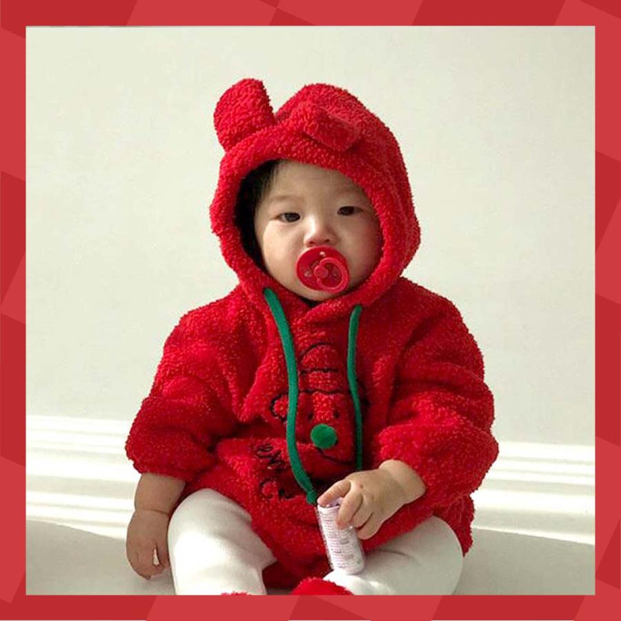 クリスマス 子供 赤ちゃん ベビー 子供服 服 ロンパース 衣装 プレゼント サンタ 赤 白 コスプレ 仮装 帽子 フード サンタロンパース | ブランド登録なし | 09