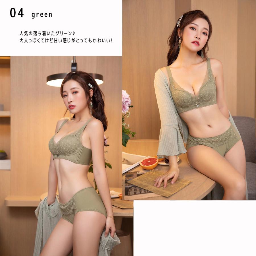ブラジャー ショーツ セット ノンワイヤー セクシー ブラ＆ショーツ セット ブラジャー ショーツ レース ブラジャー インナー 盛りブラ | ブランド登録なし | 05