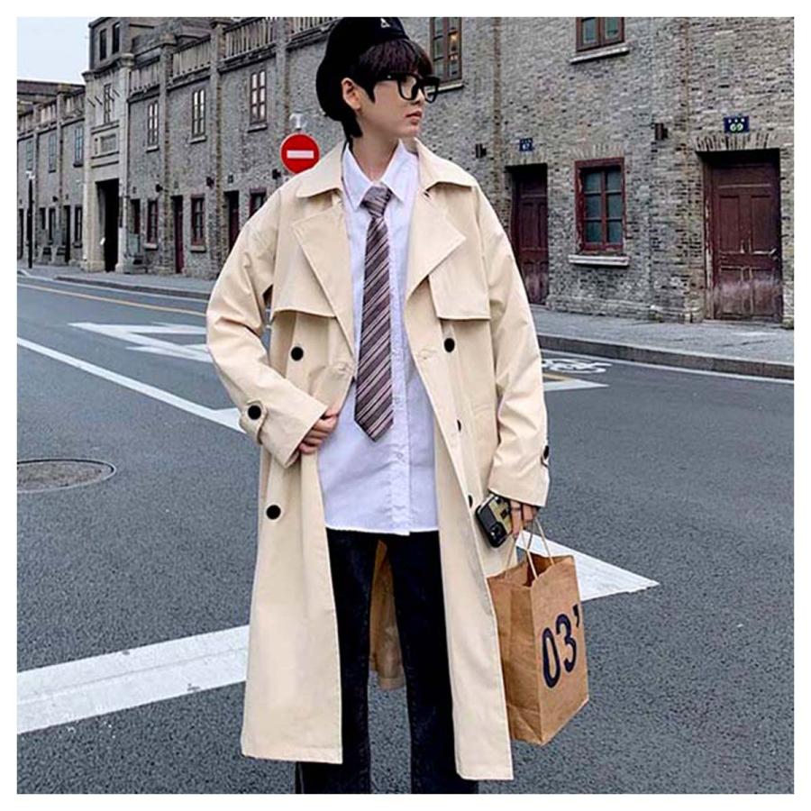 メンズ アウター 秋 冬 春 コート トレンチコート 上着 黒 ベージュ 防寒 韓国 ロング丈 紳士 カジュアル 普段着 ゆったり ベルト 学生 通勤 Matrix 通販 Yahoo ショッピング