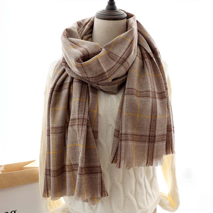 マフラー レディース チェック プレゼント ブラック ピンク キャメル カーキ ホワイト 黒 白 中学生 高校生 学生 洗える イミテーションカシミア アクリル | ブランド登録なし | 10