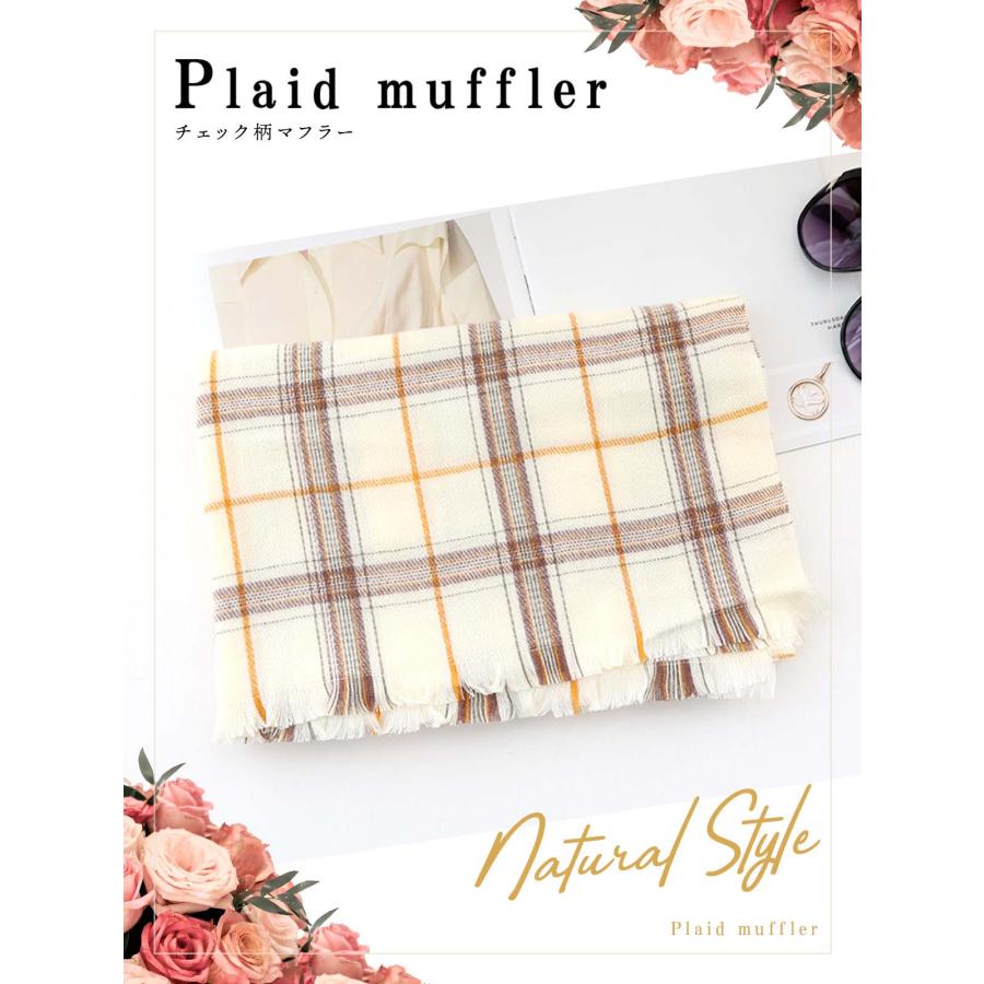 マフラー レディース チェック プレゼント ブラック ピンク キャメル カーキ ホワイト 黒 白 中学生 高校生 学生 洗える イミテーションカシミア アクリル | ブランド登録なし | 01