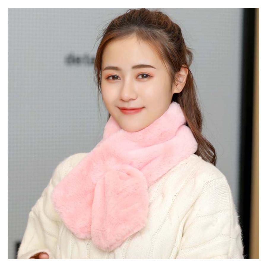 ファーマフラー マフラー レディース ファー ラビットファー 冬 暖かい 白 キャラメル ピンク 黒 ブラウン フォーマル カジュアル きれいめ 高級 なめらか | ブランド登録なし | 07
