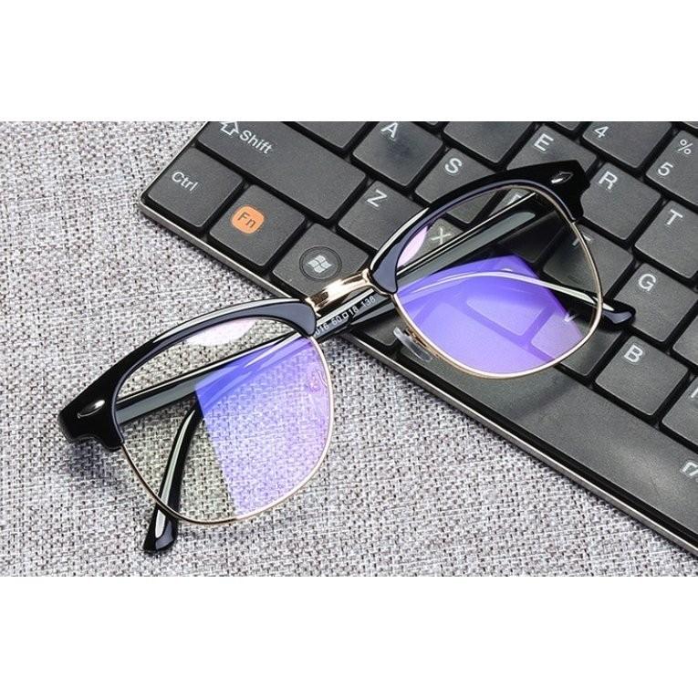 ブルーライトカット 伊達メガネ ハーフリム ウェリントン だて めがね