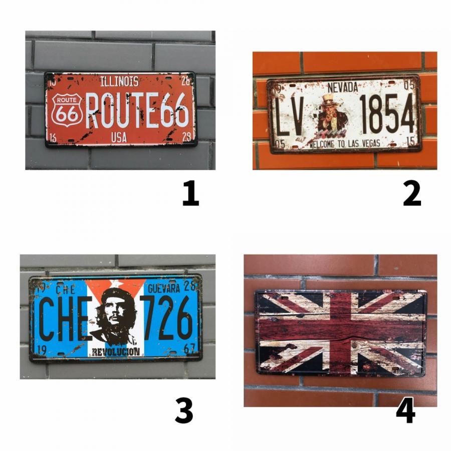ヴィンテージ レトロプレート ナンバープレート ROUTE66 チェ・ゲバラ ブリキ インテリア アンティーク ルート66 送料無料
