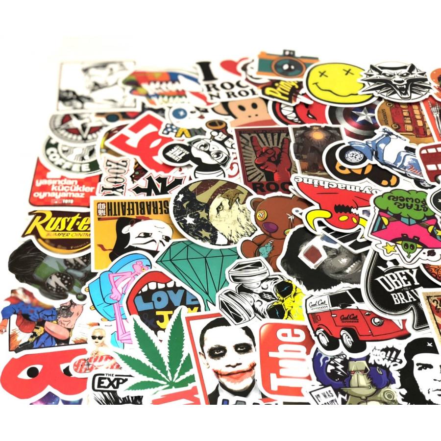 ステッカー 防水シール おもしろキャラ ステッカーボム 100枚 タイプa Stckr A Matsh Online Store 通販 Yahoo ショッピング