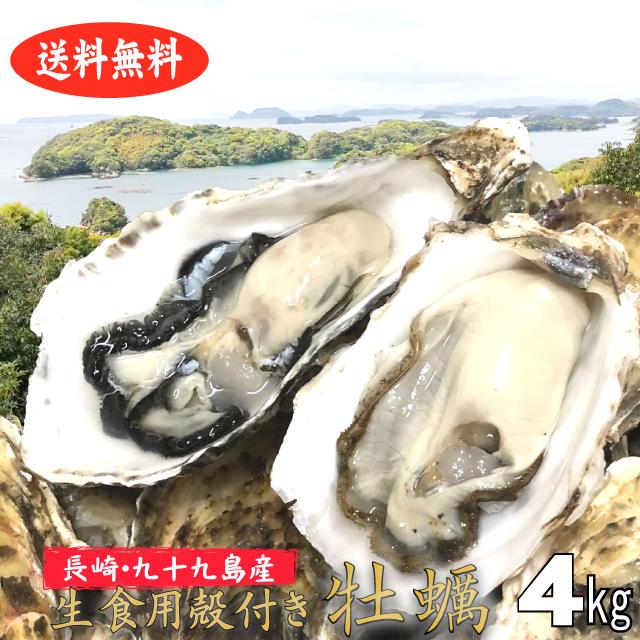 殻付き牡蠣 産地直送 長崎県九十九島産 4kg 生食用 送料無料 旬 活 かき 生ガキ｜matsu-kaki