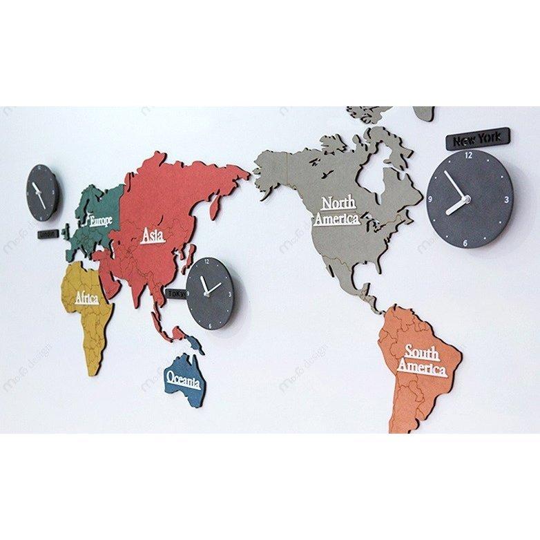 安い割引 WORLD 世界地図 時計 壁掛け TIME Mix　世界時計 Eco 掛け時計、壁掛け時計
