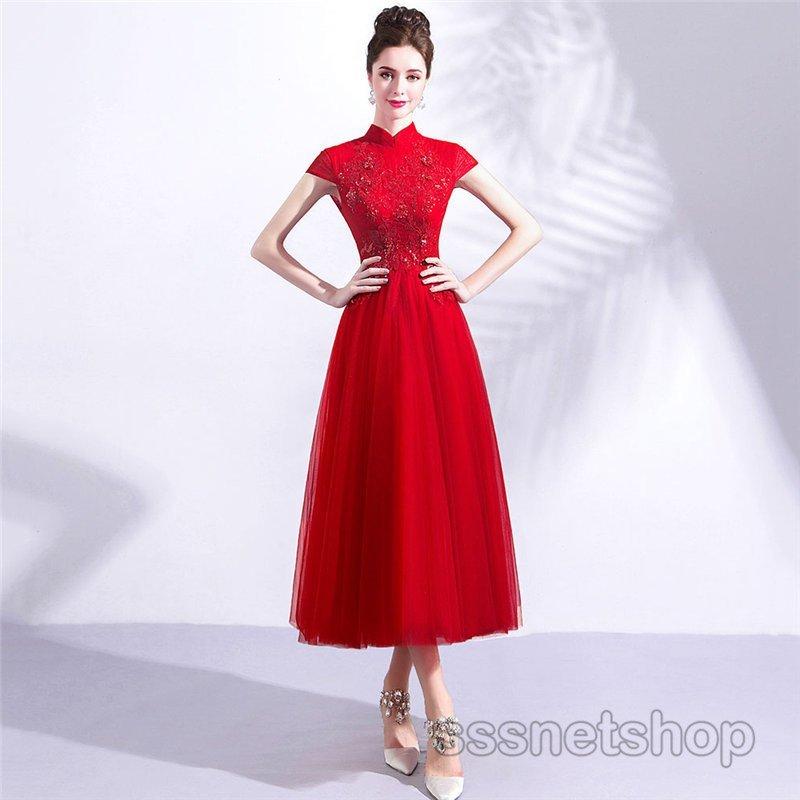 メール便送料無料対応可 マキシワンピース ブライダルドレス 花嫁ドレス 赤 結婚式 チャイナドレス風ドレス ウェディングドレ フォーマルドレス レディース Sssnetshop 演奏会 披露宴 スレンダーライン 欠品の場合はメールにてご連絡いたします ご了承ください