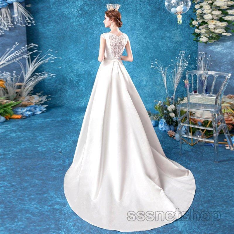 何でも揃う 背中見せドレス トレーンライン 挙式 プリンセスドレス 白ドレス ウェディングドレス 花嫁ドレス 発表会 Sssnetshop 演奏会 フォーマルドレス ナイトドレス スレンダーライン レビュー投稿で3年保証プレゼント 商品到着後にレビューを書く