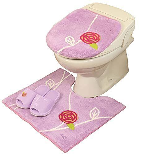 スリッパ 3点 北欧 セット トイレ用品 吸着タイプ ピンク トイレマット おしゃれ 洗浄暖房型 セット 吸着タイプ オカ かわいい 普通型 フラワー 3点セット エトフ