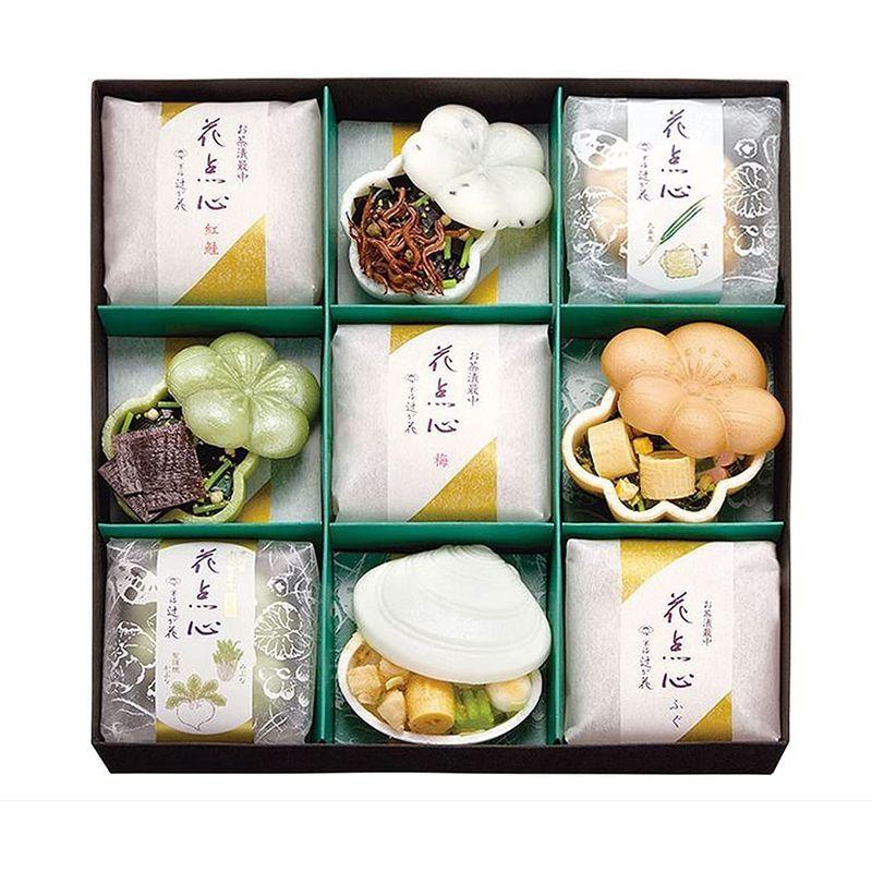 税込 セット商品 京洛辻が花 お茶漬最中 お吸い物最中 国産もち米あられ1個セット 粧箱 9個入り