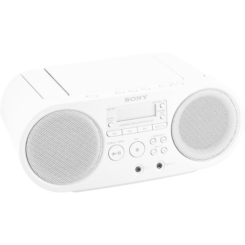 ソニー CDラジオ ZS-S40 : FM/AM/ワイドFM対応 ホワイト ZS-S40 W ZS S40 CDラジオ FM/AM/ワイドFM対応 ホワイト