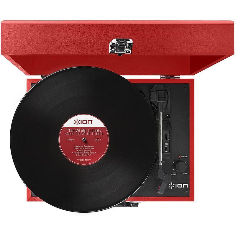 ION Audioポータブルレコードプレーヤー スーツケース型 スピーカー内蔵持ち運び 電池でも稼働 Vinyl Transport 赤 Audioポータブルレコードプレーヤー スーツケース型 スピーカー内蔵持ち運び 電池でも稼働 Vinyl Transport 赤