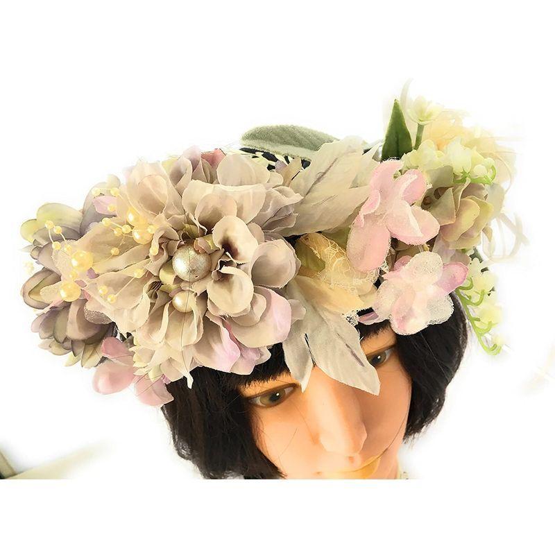 春新作の マーメイドの花かんむり 結婚式 成人式 髪飾り ウエディング 和装 アンティーク色 かんざし 髪飾り