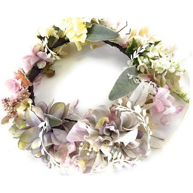 春新作の マーメイドの花かんむり 結婚式 成人式 髪飾り ウエディング 和装 アンティーク色 かんざし 髪飾り