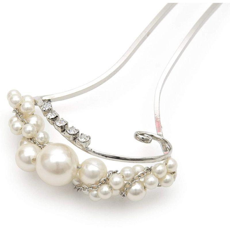 美品 和装小物 パール調 銀 シルバー かんざし 花しおり 髪飾り シルバー Kanzashi 11 2 ヘアアクセサリー 簪 かんざし 髪飾り Acte Paris Org