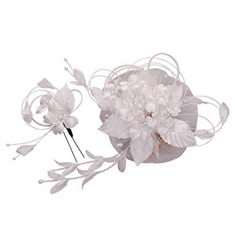 大勧め 花髪飾り かんざし ホワイト 成人式 振袖 卒業式 袴 着物 和装 簪