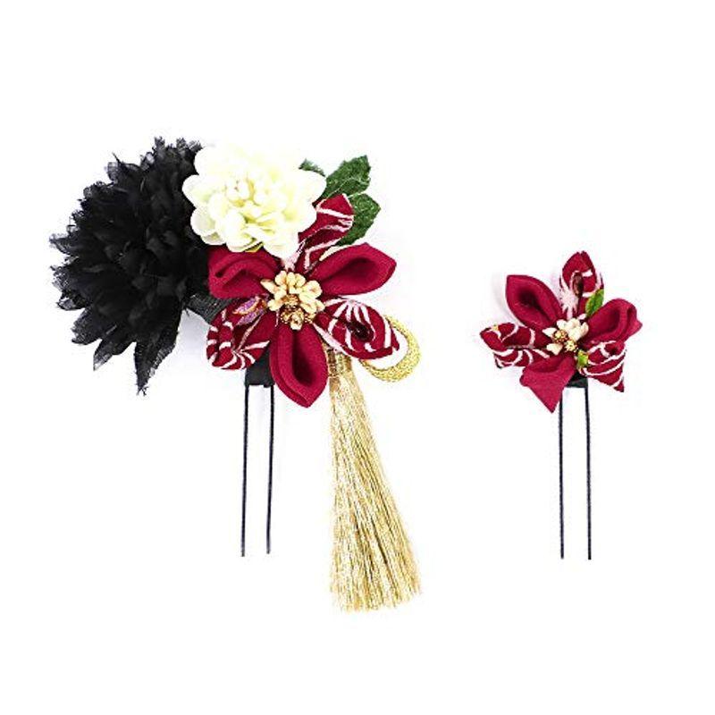 髪飾り 成人式 花 振袖 前撮り 袴 2点セット 赤 黒 白 オフホワ 髪型 ヘアスタイル ヘアアレンジ ドライフラワー No 9 4980 マツタケストアー 通販 Yahoo ショッピング
