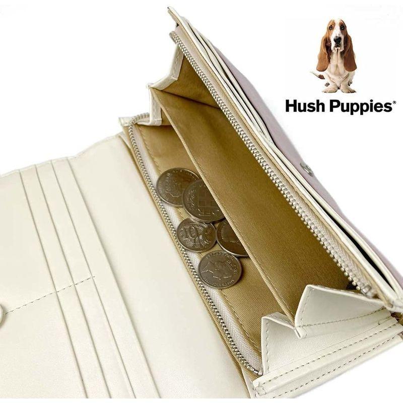全5色 Hush Puppies ハッシュパピー リアルレザー ステッチデザイン かぶせ 長財布 ロングウォレット（hp3064） (GRE