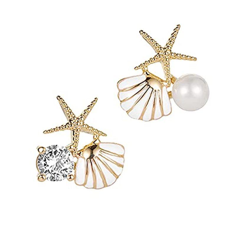 Emorexan レディース ピアス シェル 貝殻 ヒトデ ヴィーナスの誕生 シルバー925 Czダイヤモンド オーストラリアパール 1 3hgcbpvrzb レディースアクセサリー Www Elghoniemy Com