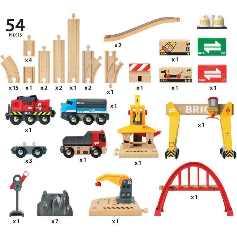 BRIO ( ブリオ ) WORLD カーゴレールデラックスセット 全54ピース 対象年齢 3歳~ ( 電動車両 電車 おもちゃ 木製 レー WORLD BRIO ブリオ カーゴレールデラックスセット 全54ピース 対象年齢 3歳 電動車両 電車 おもちゃ 木製 レー