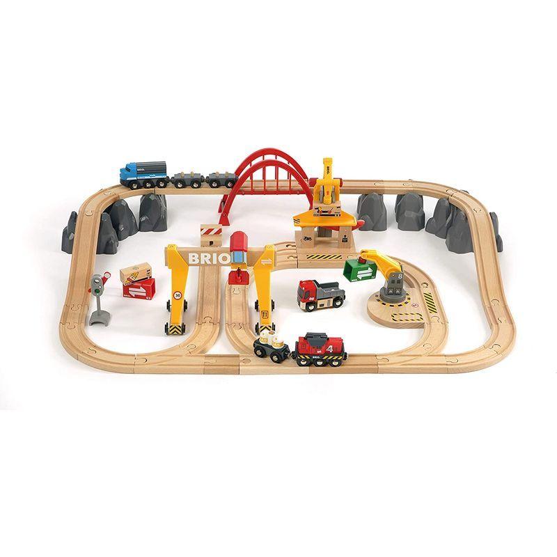 BRIO ( ブリオ ) WORLD カーゴレールデラックスセット 全54ピース 対象年齢 3歳~ ( 電動車両 電車 おもちゃ 木製 レー WORLD BRIO ブリオ カーゴレールデラックスセット 全54ピース 対象年齢 3歳 電動車両 電車 おもちゃ 木製 レー