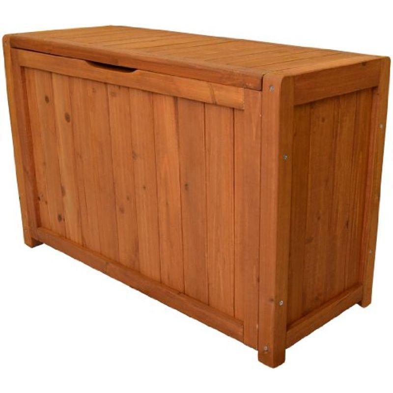 ガーデンガーデン 天然木製ベンチボックス(ストッカー) ライトブラウン 幅80cm×奥行31cm×高さ50.5cm BOX-B800LBR