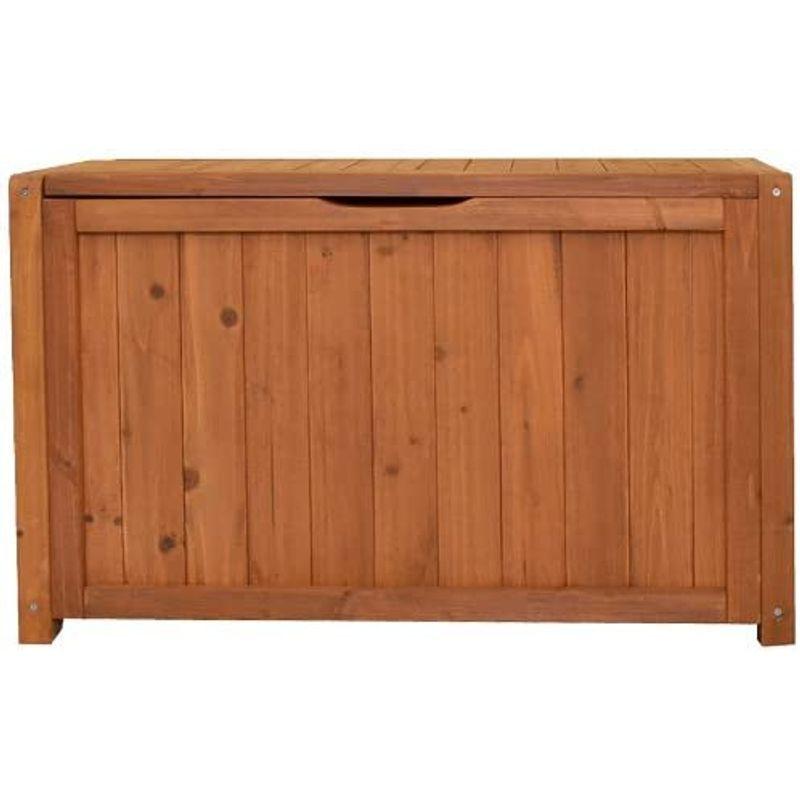 ガーデンガーデン　天然木製ベンチボックス(ストッカー)　ライトブラウン　幅80cm×奥行31cm×高さ50.5cm　BOX-B800LBR