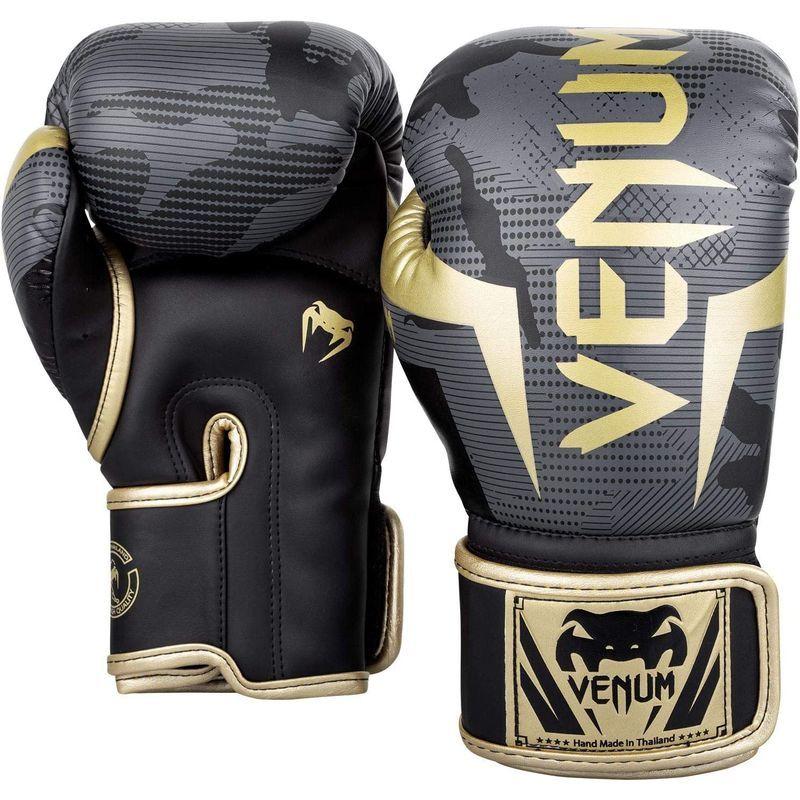 Venum Elite ボクシンググローブ ダーク迷彩/ゴールド 12オンス ボクシンググローブ Elite ダーク迷彩/ゴールド 12オンス