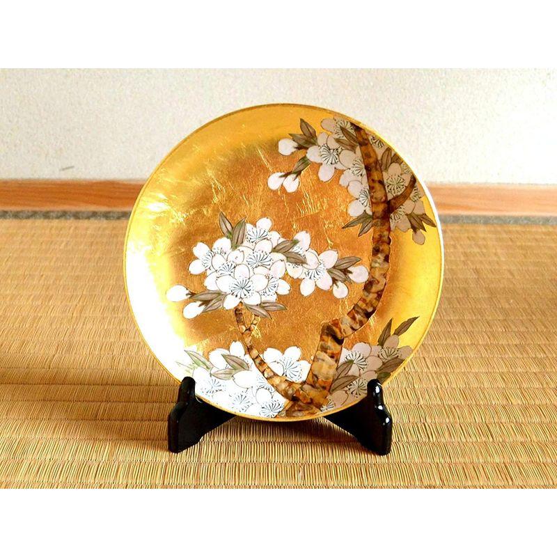 飾り皿 絵皿 スタンド付き 有田焼 琥山窯 陶器 伝統工芸品 日本製 金襴