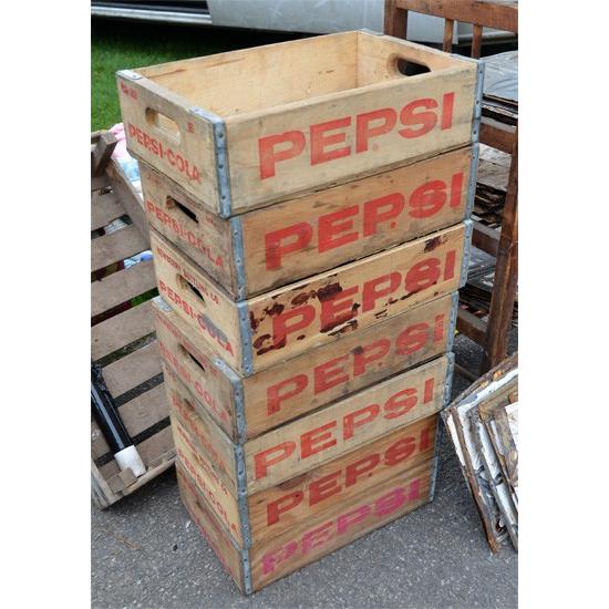 トレイ 木箱 民芸 イギリス 英国 直輸入 アンティーク 一点もの / PEPSI・木箱・B21