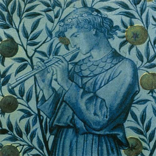 タイル DIY インテリア アート 二枚組パネルタイル WILLIAM MORRIS TILES / ウィリアムモリス　タイル Minstrel Recorder