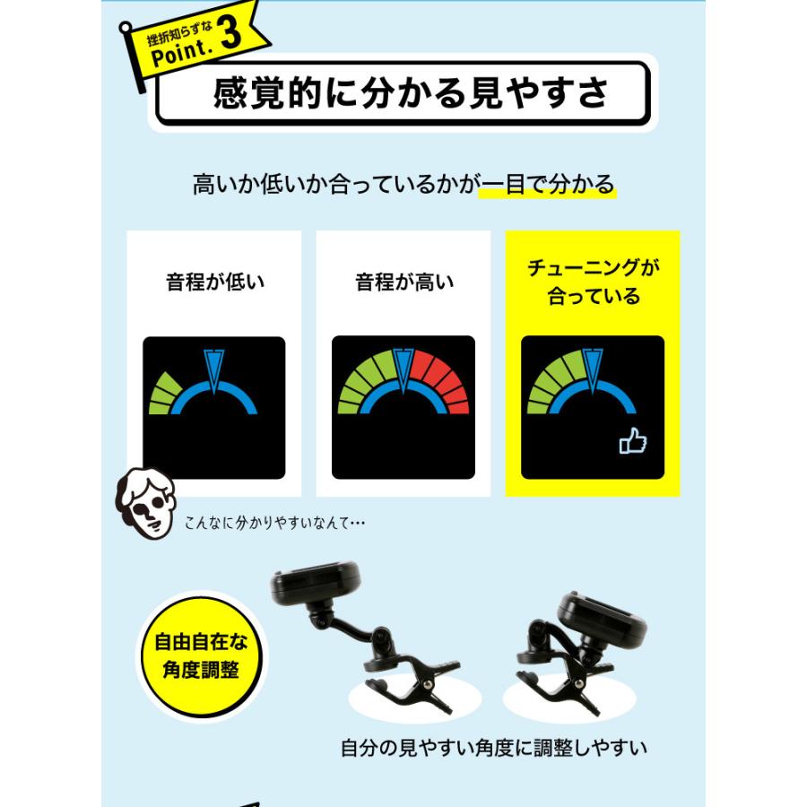 ドレミチューナー プロイデア ほとんどのギターに対応 ＡＢＣ単独表示 ＆ ドレミ 単独表示 ギター練習 楽器練習ツール 専門家きりばやしひろき 液晶 ギター｜matsucame｜05