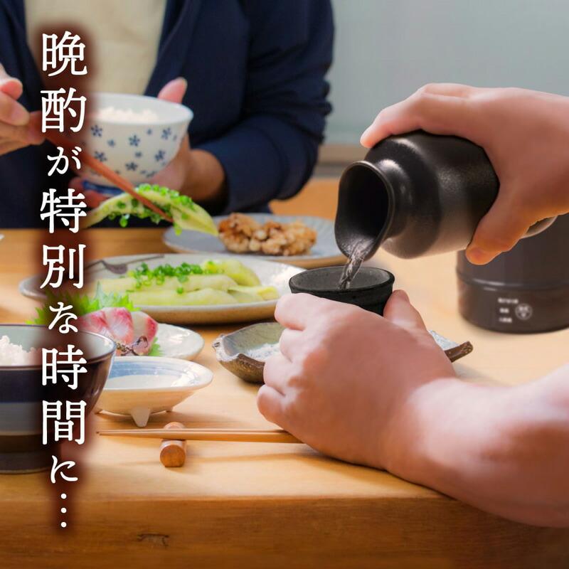 THANKO サンコー 湯煎式酒燗器 大燗板 ATKN25ABK とっくり付 湯煎式 電気酒燗器 電気ヒーター 酒燗器 湯煎 酒かん器 家庭用 酒かん機 卓上 熱燗機_4