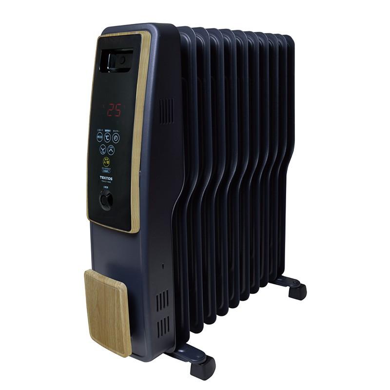 TEKNOS オイルヒーター TOH-D1110NB 木目×つや消しブラック S型