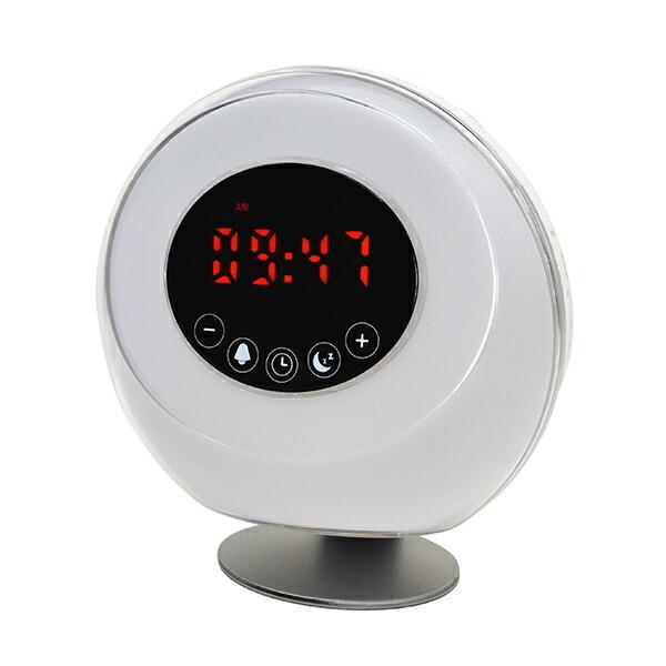 EXELUX ライトアップ ヘルシー目覚まし 7色LEDライト FMラジオ付き