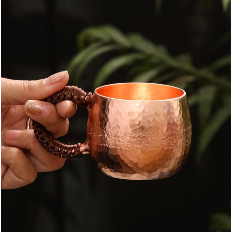 純粋な銅のマグカップ 厚い銅のティーカップ耐熱性 200ML 銅食器アクセサリー 飲料 ビール 水 アイスコーヒー 飲み物 純銅茶碗純粋な銅のマグカップ｜matsuda-yonyon-store｜04