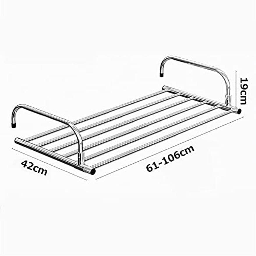 ベランダ用 物干しラック 物干しスタンド 窓枠 手すり 折りたたみ タオルハンガー 物干し台 伸縮 マルチポジション調整 タオル掛け 物干し 室内 ベランダ 物干し｜matsuda-yonyon-store｜06
