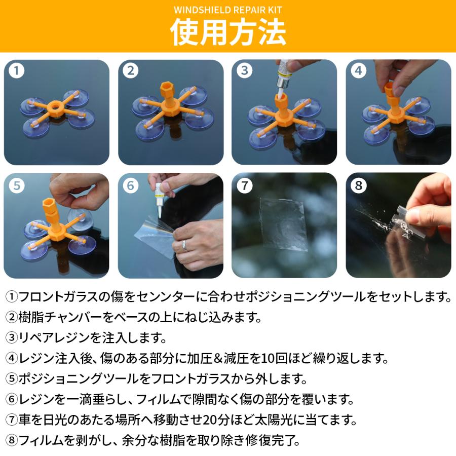 キズ消し セルフ フロントガラス 車 ガラス 自分で 家で 自宅 飛び石 修理 傷消し 窓 リペア｜matsudozakkaya｜07