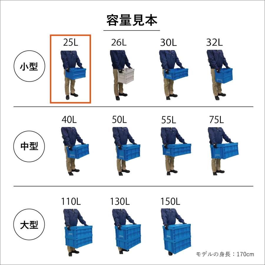 松本産業 折りたたみコンテナ 25L ブルー ( 25B ) カードホルダー付き｜matsuindchoku｜06