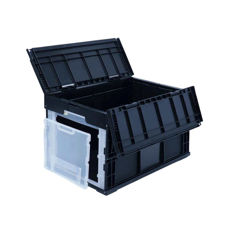 50L フタ付き 折りたたみコンテナ 1面扉付き 【公式通販】