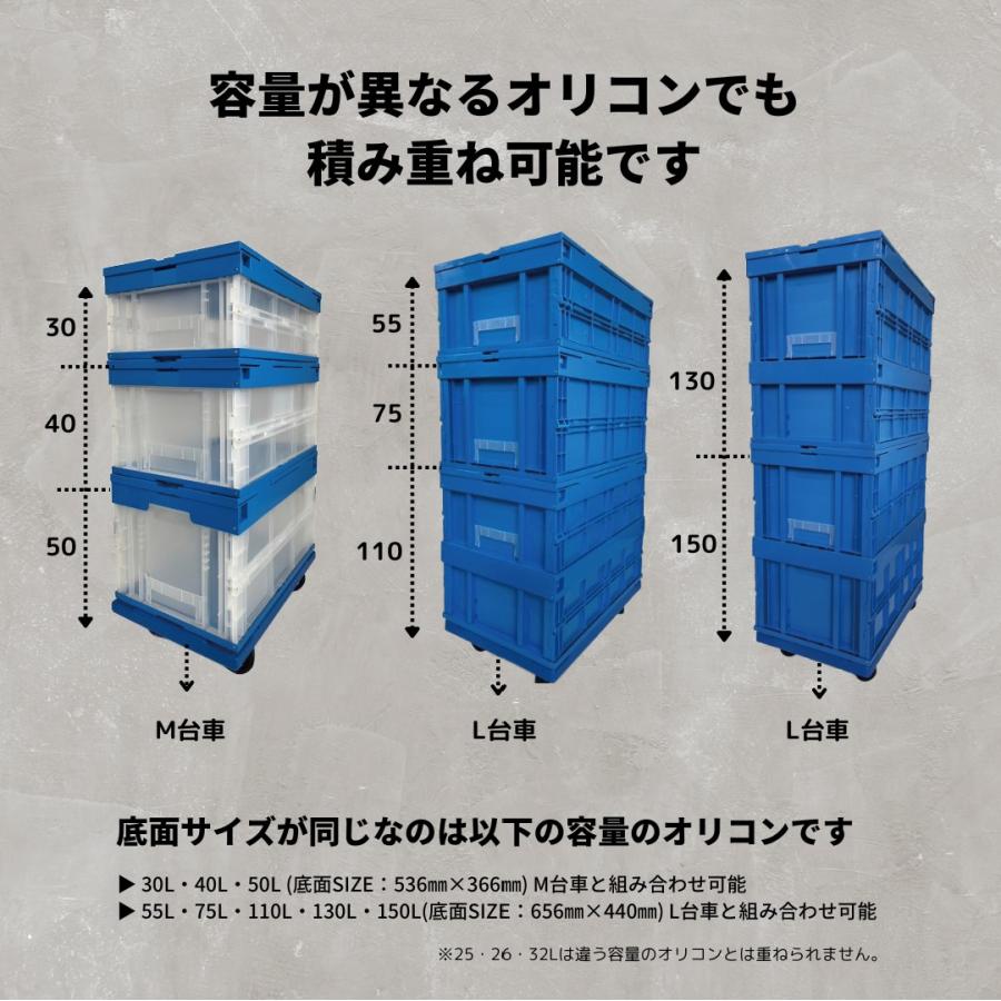 松本産業 折りたたみコンテナ フタ付き 110L ブラック ( F110BL