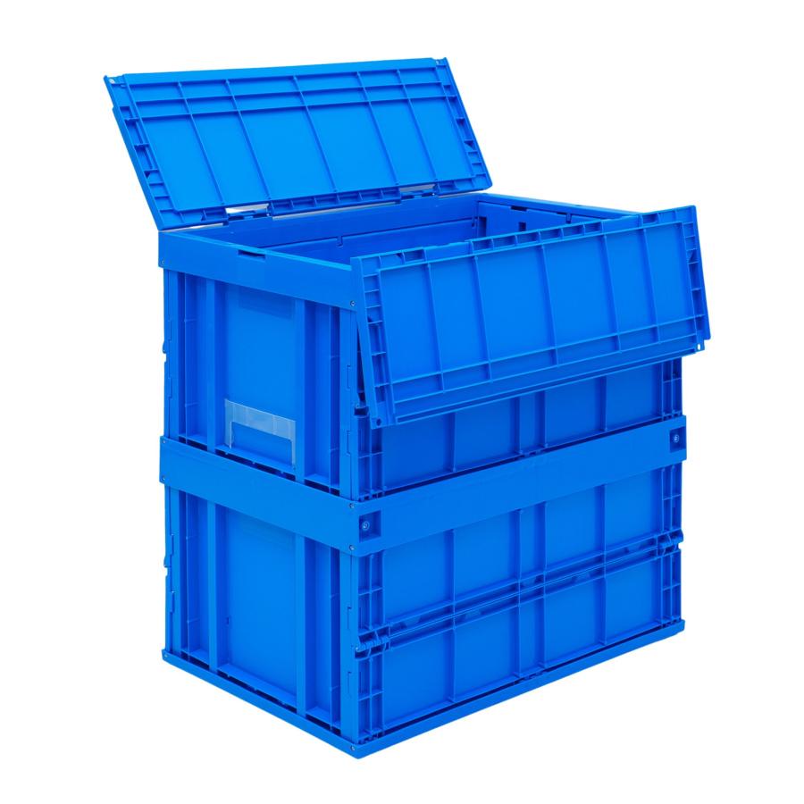 松本産業 折りたたみコンテナ フタ付き 150L ブルー ( F150B ) カード